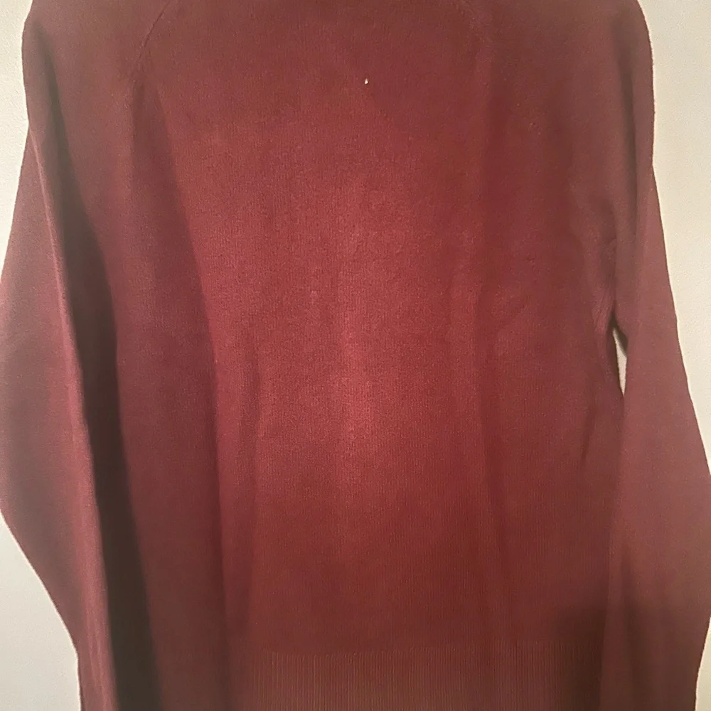LOFT Red Cowl Turtleneck Sweater with Ribbed Texture - Picture 5 of 6